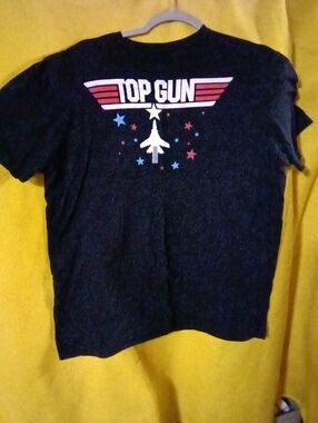 Top Gun Short Sleeve Tee - Black with Red & Blue Accents